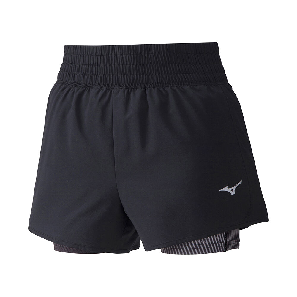 Mizuno Women's 4.5 2in1 Running Shorts Black (J2GB030109-VGT)